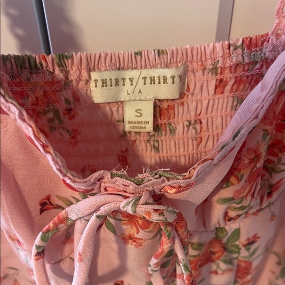 Floral Pink Tank Top with Lace Straps - Picture 2 of 4
